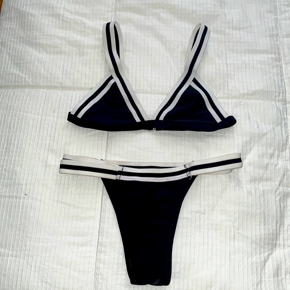 Zaful Black & White Bathing Suit